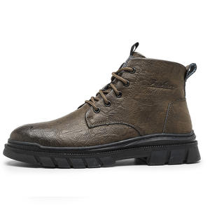 Botas de tobillo de cuero genuino antideslizantes 2026 para hombre, zapatos de cuero de moda de media caña con suela gruesa y elevación para aumentar la altura - Product Image 5