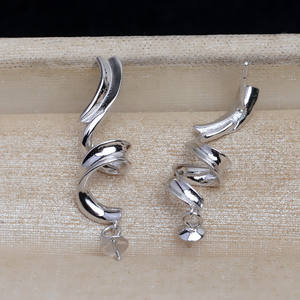 Juego de Pendientes con Colgante de Trébol de Plata S925 Wenchi con Perla Personalizada, Accesorios de Joyería DIY, Soporte Vacío, China 16147 - Product Image 3