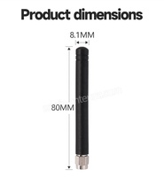 Antenne WiFi Zigbee compacte en caoutchouc, étanche, droite, petite, 80 mm de longueur, 2,4 GHz, connecteur SMA