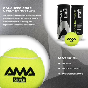 Pelotas de Pádel Plateadas <span class=keywords><strong>AMA</strong></span> Sport España, Pelotas de Pádel Profesionales Personalizadas de Alta Calidad Presurizadas para Competición - Product Image 4