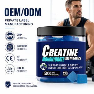 Gommes de <span class=keywords><strong>créatine</strong></span> monohydrate 5g, croissance musculaire, pré-entraînement, complément sportif, 60 pièces/bouteille, unisexe, OEM, étiquette privée - Product Image 1