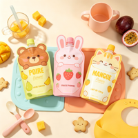Pochette personnalisée en plastique avec bec verseur pour liquides 100ml 200ml 250ml 500ml – Emballage pour jus, lait, purée de fruits