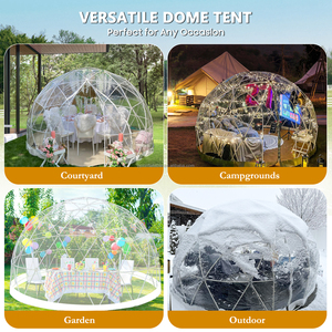 12ft vườn <span class=keywords><strong>Dome</strong></span> LềU Nhà Cắm Trại Lều nâng cấp ngoài trời rõ ràng nơi trú ẩn trắc địa <span class=keywords><strong>Dome</strong></span> 5-7 người cho sân sau patios - Product Image 5