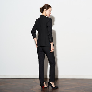 Women's Brown Suit Set Polyester Three Quarter Sleeve Anti-Wrinkle Office Lady Spring Professional Wear - Product Image 4