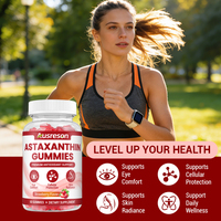 Gummies d'astaxanthine bio à croquer OEM, naturelles, 24 mg, supplément antioxydant pour la santé oculaire, végétaliennes, sans sucre