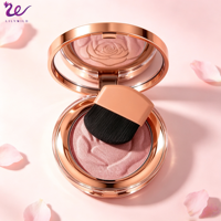 Poudre Minérale Visage Scintillante Longue Tenue Hautement Pigmentée Végane avec Logo Personnalisé, Étui Rose Doré et Pinceau Miroir, Faible MOQ pour Fournisseurs