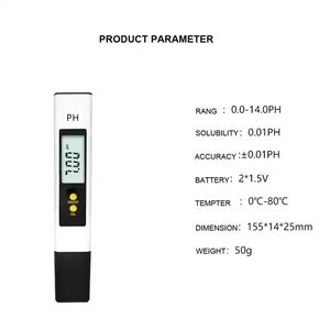 घरेलू पीने के पानी, पूल, लैब और एक्वेरियम के लिए उच्च सटीकता डिजिटल <span class=keywords><strong>ph</strong></span> मीटर पैन मीटर पेन - Product Image 2