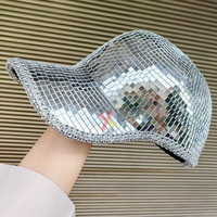 Personnalisé 2025 vente chaude Bling Disco Ball Cowboy chapeau miroir seau casquette de Baseball pour hommes et femmes fête scène porter