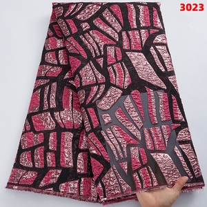 Chine Fournisseur Africain Dentelle Tissu Broderie Français Brocart En Relief Jacquard Tissu Pour Robes Femmes 3023 - Product Image 6