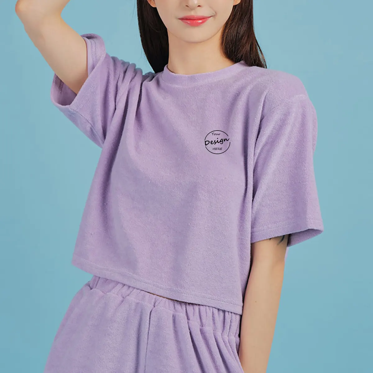 Wholesale Custom Graphic Tees Short Sleeve T Shirt Women Cropped T Shirt O-neck Casual Crop Top T Shirts For Women