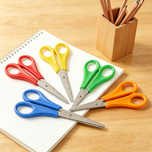 Graduated Scissors With Ruler Measurement Round Tip For Home Office Student Craft Use Random Color - Product Image 1
