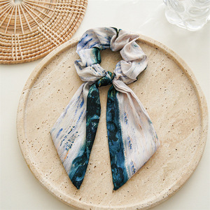 Thiết Kế Độc Đáo In Bow Thắt Nút Tóc Tie Dài Scrunchies Pháp Phong Cách Tóc Ban Nhạc Phụ Kiện Cho Cô Gái - Product Image 6