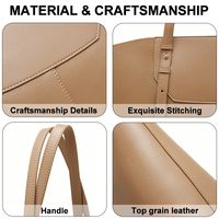 Sac fourre-tout en cuir véritable, minimaliste, grande capacité, pour le bureau, le travail, les trajets quotidiens, sac à bandoulière pour femmes, entièrement personnalisable, fournisseur