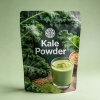 Sachet Doypack Personnalisé pour Poudre de Kale, Qualité Alimentaire, Fermeture Éclair, Résistant à l'Humidité, pour Boissons en Poudre Végétales