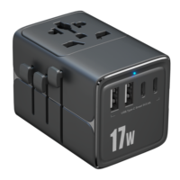 Adaptateur de voyage universel 10A avec 7 prises électriques internationales et 3 ports USB-A