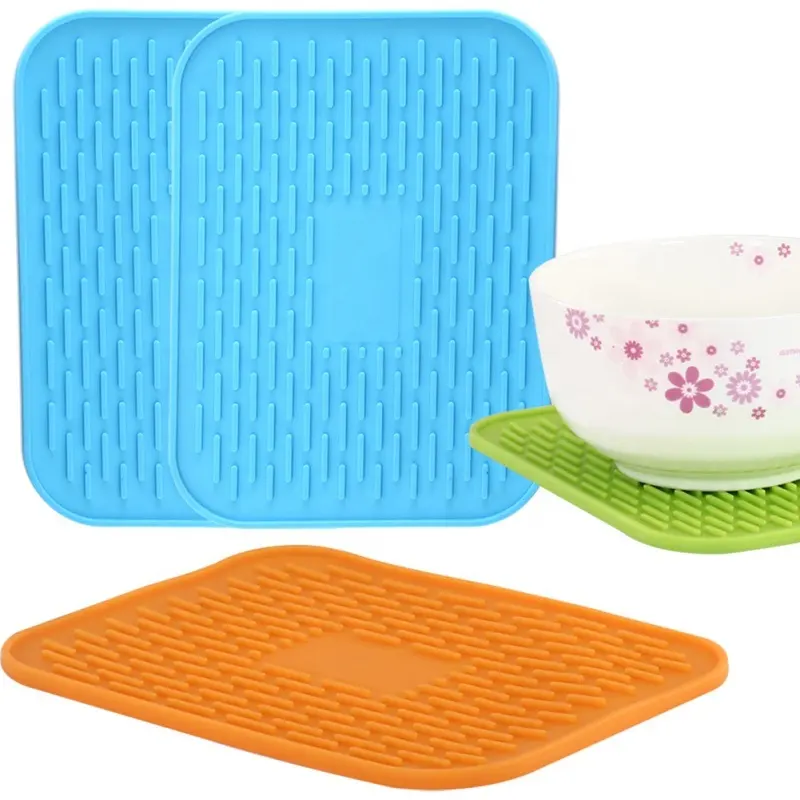 Tableware Counter Glass Cup Cushion Pad Dinnerware Silicone Table Placemat Pot Mat Dish Drying Mat Non-slip Pot Holder