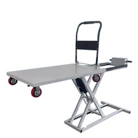 Chariot à quatre roues à levage hydraulique - Chariot électrique portable à chargement automatique - Plateforme élévatrice à ciseaux plate - Outils de magasinage OEM