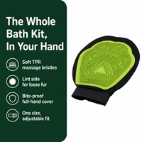 Gants de toilettage pour animaux de compagnie pour le bain des chiens et des chats, gants de massage à poils doux en TPR pour éliminer les poils lâches, gants-brosses réutilisables 2 en 1 pour animaux de compagnie