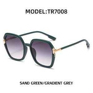 Gafas de sol de gran tamaño de estilo coreano para mujer, protección UV400, clase 2, lentes de PC, montura negra, C2, morado, gris, rosa - Product Image 2