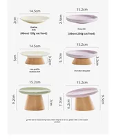Gamelle en bois surélevée anti-basculement pour chat, pour aliments secs, snacks, aliments lyophilisés et en conserve, assiette de repas anti-cervicale pour animaux de compagnie, gamelle pour chiot