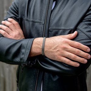 Pulsera de acero inoxidable para hombre, pulsera de cadena gruesa de acero inoxidable, accesorio elegante y moderno para hombre - Product Image 4