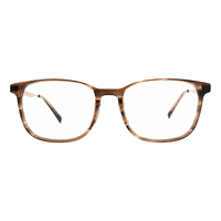 Montures de lunettes optiques en acétate marron translucide, style carré audacieux, pour hommes et femmes, vente en gros fabricant