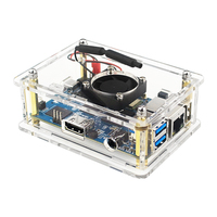 Boîtier de protection transparent en acrylique Orange Pi 3 LTS avec ventilateur de refroidissement Refroidissement actif pour Orange Pi 3lts