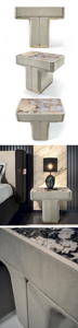 Best Modern Nordic Bed Rooms <strong>Sidetable</strong> Narrow White Marble Side Table Sets with <strong>Drawers</strong> for Bedroom Bedside - Product Image 6