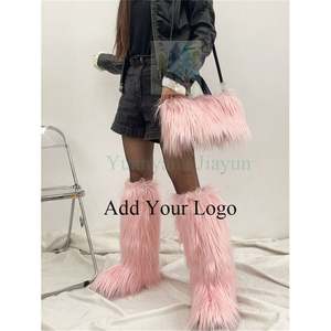 Autumn and Winter New pink Fur Tassel Ankle <strong>Boots</strong> Pointed High Heel Over the Knee <strong>Boots</strong> Women's Sexy High Heel Thigh High <strong>Boots</strong> - Product Image 5