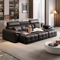 Herstellergroßhandel Italienisches Modernes Minimalistisches Wohnzimmer Echtleder Elektrisches Sofa Multifunktionales Rindsleder-Wandsofa-Set