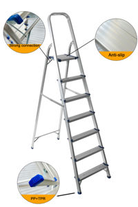 Échelle pliante européenne en aluminium à <span class=keywords><strong>8</strong></span> <span class=keywords><strong>marches</strong></span> pour usage domestique - Product Image 3