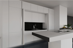 Armadio da cucina in ceramica a scomparsa con peninsula - Product Image 5