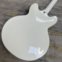 Gitar Elektrik Jazz Hollow Body Putih GB Berkualitas Tinggi, Model ES335 dengan F-Hole untuk Performa Profesional