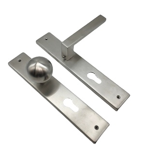 Ensemble de serrures de <span class=keywords><strong>porte</strong></span> à levier asymétrique en acier inoxydable 304 avec poignée à bouton rond unique pour <span class=keywords><strong>porte</strong></span> coulissante en verre à cadre en aluminium - Product Image 6