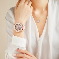 Jam Tangan Wanita VODOY Fashion Dekoratif Quartz Seri Bunga Salju Putih Tahan Air 3BAR Pabrik Langsung Tali Kulit