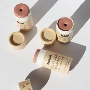 Kosmetischer Lippenbalsam-Röhrchen behälter Biologisch abbaubare Papier röhrchen verpackung Blush Stick Karton zylinder verpackung