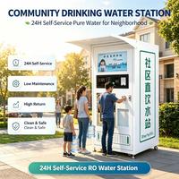 Distributeur d'eau froide RO communautaire, paiement par pièces, carte, QR, solaire, antivol, 24h/24, libre-service, extérieur, pour entreprise d'eau purifiée
