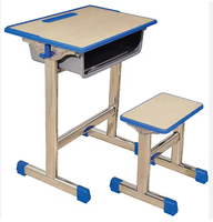 Ensemble bureau et chaise d'école réglables en hauteur, structure solide, poste de travail ergonomique pour étudiants, pour la salle de classe, les études, les devoirs et l'apprentissage