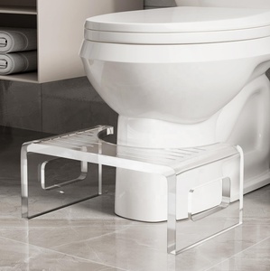 Sgabello da Bagno Trasparente da 7 Pollici, Pedana per WC, Portatile, Facile da Installare, Regalo Salutare per Donne e Uomini - Product Image 1
