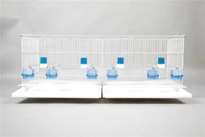 Cages à canaris en fil métallique blanc empilables et pliables, faites à la main, emballage en carton pour oiseaux amoureux - Product Image 2