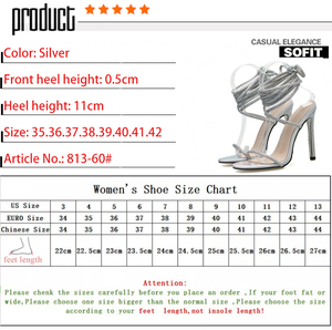 Sandalias de tacón alto para mujer, estilo sexy de discoteca, con tira fina, punta abierta, pedrería y diseño entrelazado, para comercio exterior. - Product Image 6