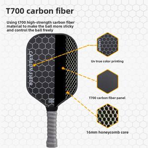 Raqueta <span class=keywords><strong>de</strong></span> <span class=keywords><strong>Pickleball</strong></span> <span class=keywords><strong>de</strong></span> Fibra <span class=keywords><strong>de</strong></span> Carbono T700 40cm 240g, Textura <span class=keywords><strong>de</strong></span> Tela Popular con Patrón Hueco Mate, Deportes al Aire Libre, Directo <span class=keywords><strong>de</strong></span> Fábrica - Product Image 1