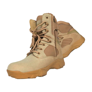 أحذية سلامة تكتيكية قتالية مقاومة للسحق والثقب من الجلد الأصلي للاستخدام في الصحراء والبراري - Product Image 4