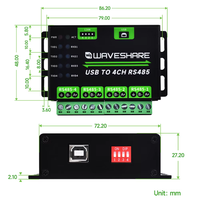 Convertidor USB RS485 Industrial Circuitos de protección múltiple de 4 canales Caja de aleación de aluminio Soporte de sistemas de redes de comunicación