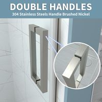 Porte de douche à charnière sur mesure en verre trempé transparent avec support de charnière en acier inoxydable, personnalisable pour usage domestique et professionnel