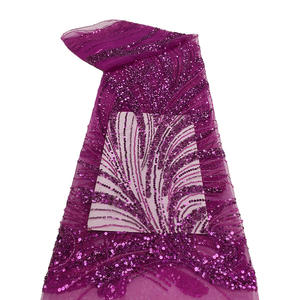 خرز أسود دانتيل قماش فضي أرجواني أخضر كريستال دانتيل قماش إلى المكسيك - Product Image 6