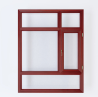 Fenêtre à charnières en bois recouvert d'aluminium européen, composite bois ignifuge B1 avec isolation élevée