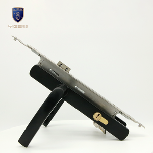 ドアレバー,カスタマイズブラックアルミ合金製ドアロックハンドル真鍮ロックシリンダーラッチボディ - Product Image 1