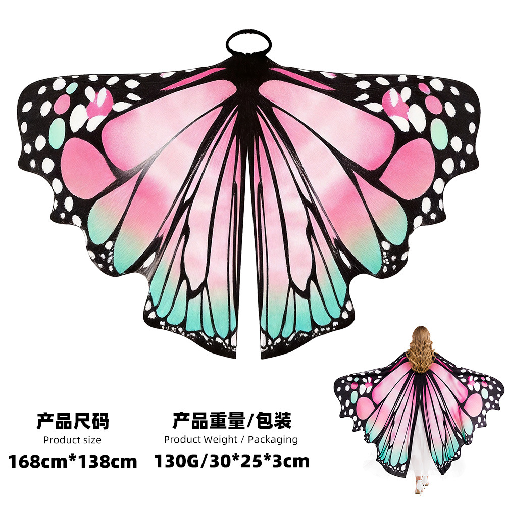 Pink Cherry Blossom Gradient Butterfly Cape