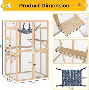 Enclos <span class=keywords><strong>pour</strong></span> <span class=keywords><strong>chat</strong></span> en bois, grand, universel, armoire en bois <span class=keywords><strong>pour</strong></span> <span class=keywords><strong>chat</strong></span> avec accès par fenêtre, villa <span class=keywords><strong>pour</strong></span> <span class=keywords><strong>chat</strong></span> en bois, meubles <span class=keywords><strong>pour</strong></span> <span class=keywords><strong>chat</strong></span> d'intérieur ou d'extérieur - Product Image 2